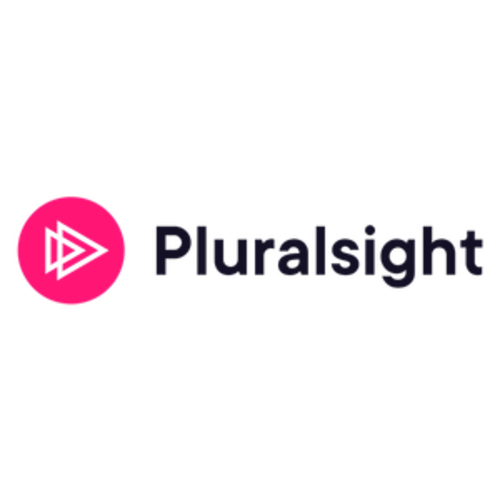 Pink and black pluralsight logo