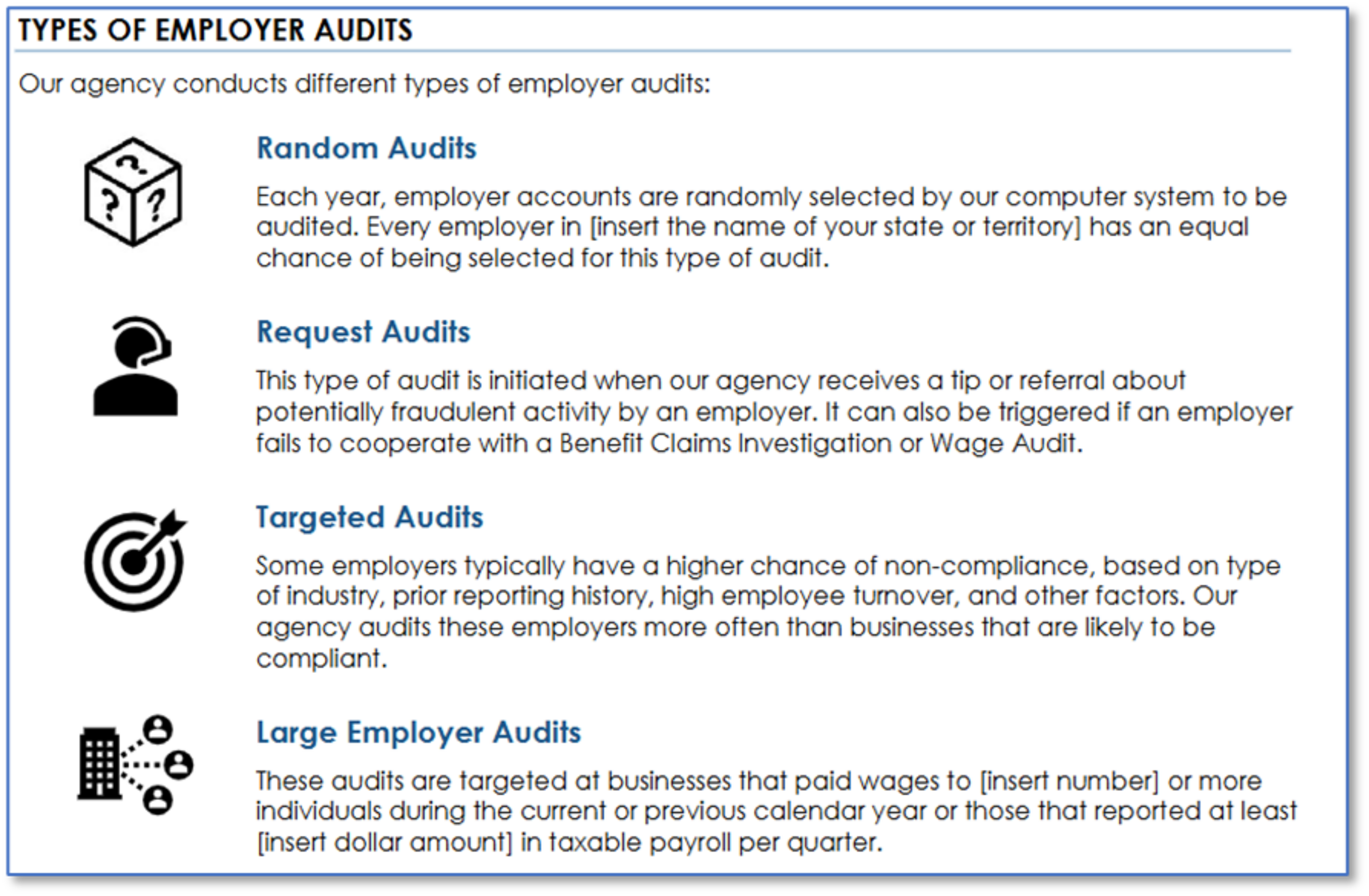 Except from NASWA Behavioral Insights Model Employer Handbook