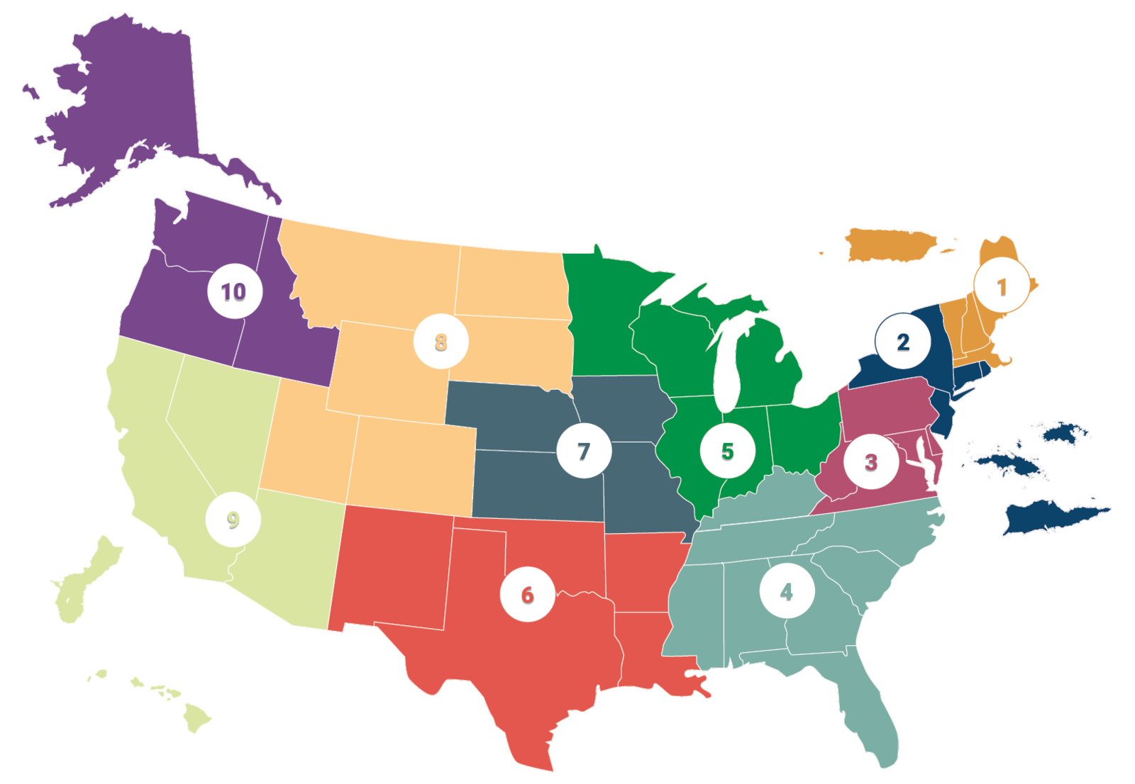 NASWA Region Map