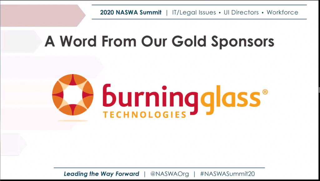 Thanks to our Gold Sponsor Burning Glass