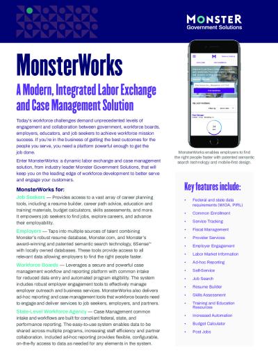 MonsterWorks - A Modern, Integrated Labor Exchange and Case Management Solution